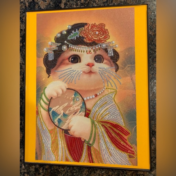 Finished Crystal Rhinestone Cat Goddess Diamond Painting - Picture 3 of 4